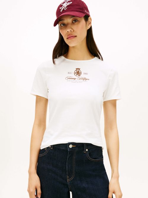 Playera-con-escudo-grafico-de-Mujer-Tommy-Hilfiger-WW0WW47316-YBL