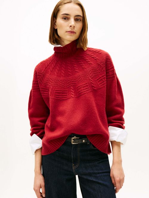 Sueter-amplio-de-punto-de-Mujer-Tommy-Hilfiger-WW0WW47645-XIT