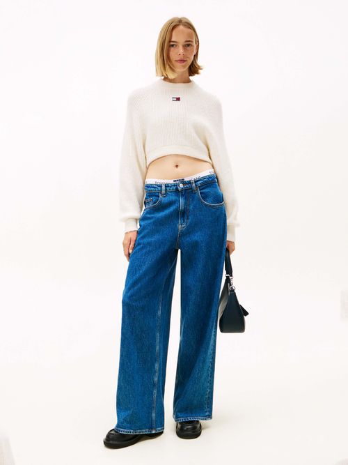 Sueter-amplio-con-parche-de-Tommy-y-lana-de-Mujer-Tommy-Jeans-DW0DW21677-YBH