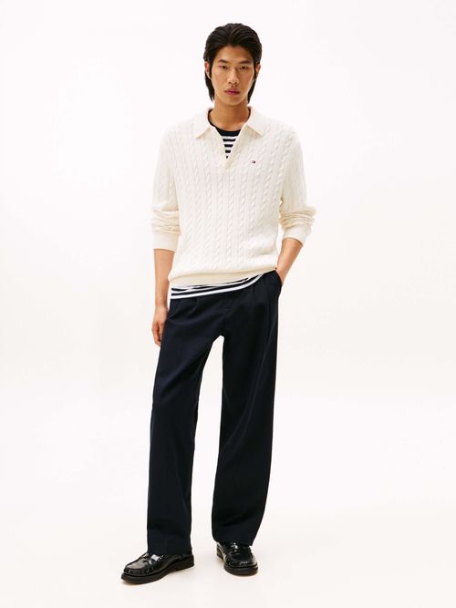 Sueter-polo-de-punto-trenzado-de-Hombre-Tommy-Hilfiger-MW0MW40185-Z00