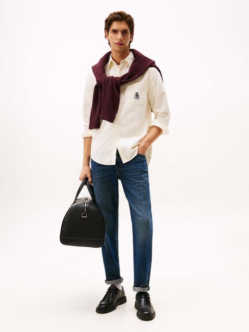 Camisa-de-algodon-Oxford-peinado-de-Hombre-Tommy-Hilfiger-MW0MW40890-Z00