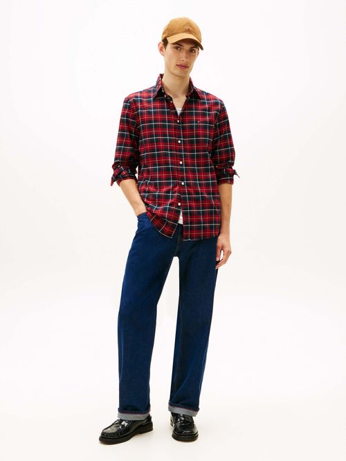 Camisa-de-manga-larga-con-estampado-de-cuadros-de-Hombre-Tommy-Hilfiger-MW0MW41494-0QJ