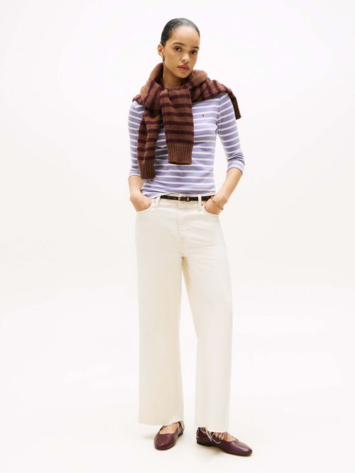 Playera-slim-de-cuello-barco-de-Mujer-Tommy-Hilfiger-WW0WW40589-0EI