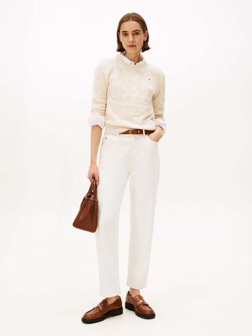 Sueter-de-punto-trenzado-en-lana-suave-de-Mujer-Tommy-Hilfiger-WW0WW43586-ADK