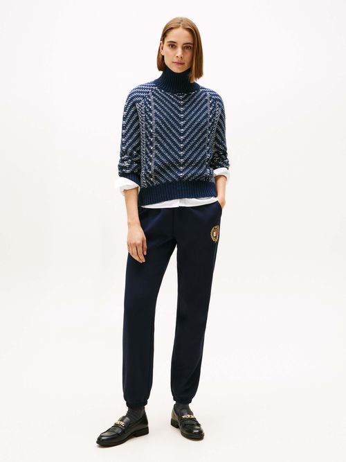 Sueter-amplio-de-punto-trenzado-en-pura-lana-de-Mujer-Tommy-Hilfiger-WW0WW46410-0HA