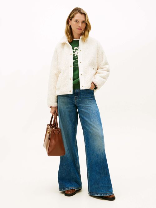 Chamarra-de-peluche-con-bolsillos-frontales-de-Mujer-Tommy-Hilfiger-WW0WW46935-YA8