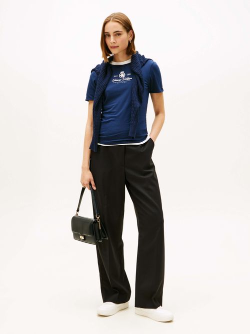 Playera-con-escudo-grafico-de-Mujer-Tommy-Hilfiger-WW0WW47316-C1G