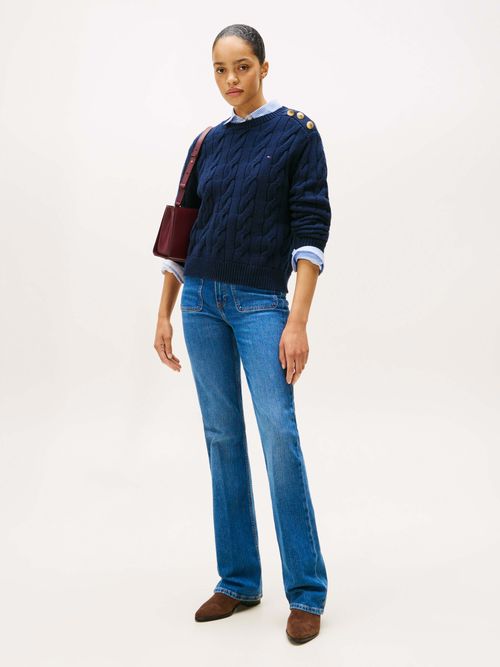 Sueter-cableado-con-botones-decorativos-de-Mujer-Tommy-Hilfiger-WW0WW47387-C1G