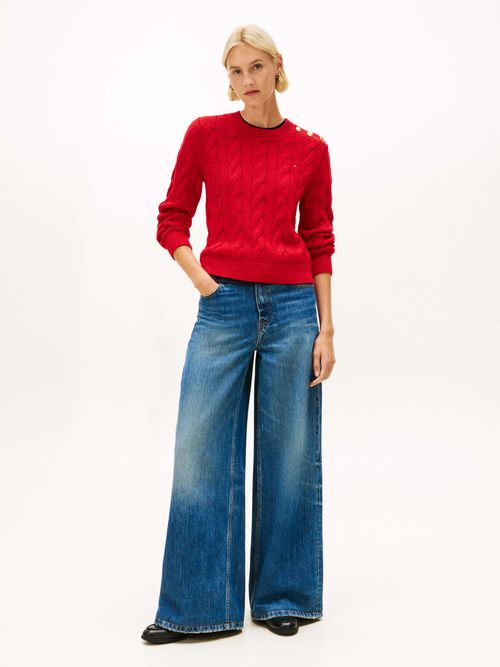 Sueter-cableado-con-botones-decorativos-de-Mujer-Tommy-Hilfiger-WW0WW47387-XLG