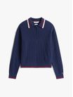 Sueter-tipo-polo-de-punto-trenzado-de-Mujer-Tommy-Hilfiger-WW0WW46784-C1G