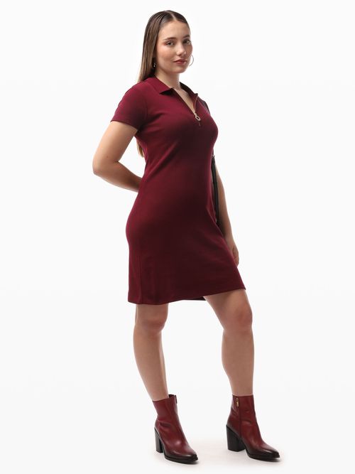 Vestido-de-Corte-Slim-con-Logo-Bordado-de-Mujer-Tommy-Hilfiger-76J5094-VLP