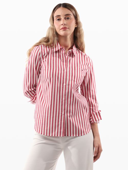 Camisa-de-Corte-Regular-con-Logo-de-Mujer-Tommy-Hilfiger-WW0WW45059-0EX