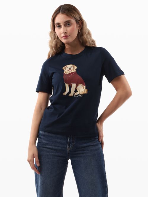 Playera-de-Corte-Regular-con-Estampado-Perro-de-Mujer-Tommy-Hilfiger-WW0WW46927-C1G