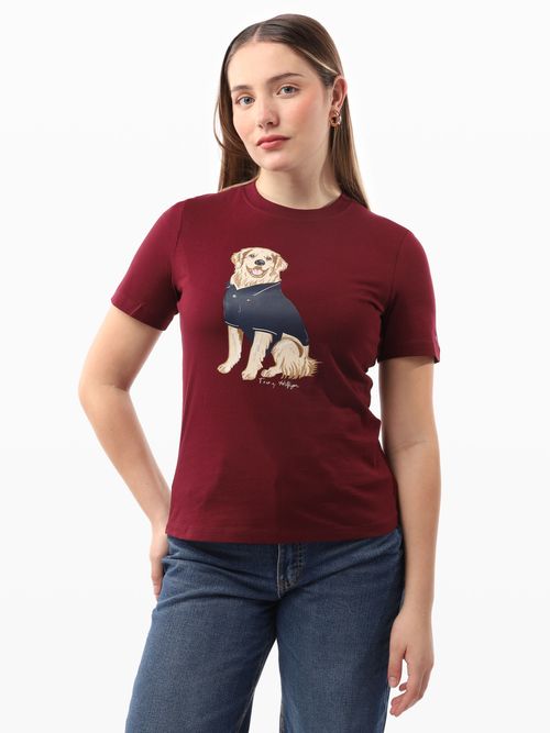 Playera-de-Corte-Regular-con-Estampada-de-Mujer-Tommy-Hilfiger-WW0WW46927-VLP