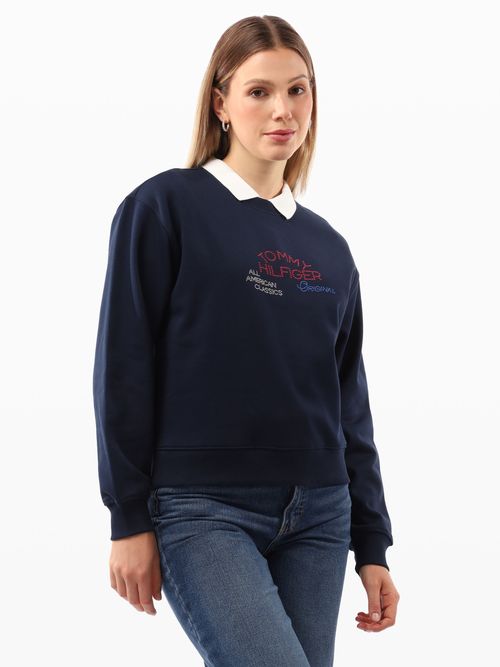 Sudadera-de-Corte-Regular-con-Logo-de-Mujer-Tommy-Hilfiger-WW0WW46943-0ZQ