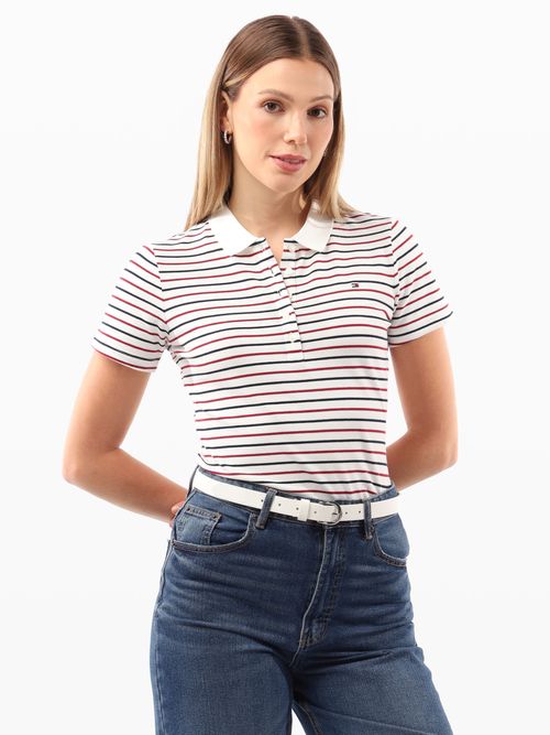 Polo-de-Corte-Slim-con-Franjas-de-Mujer-Tommy-Hilfiger-WW0WW47195-0FF
