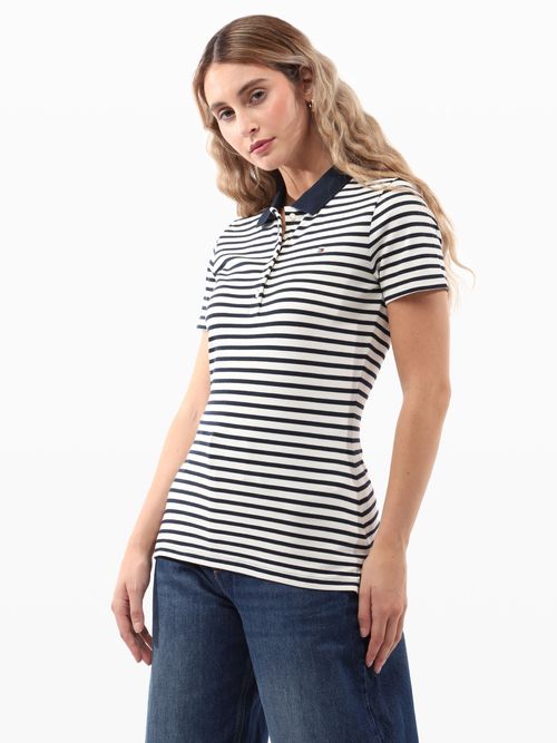 Polo-de-Corte-Slim-con-Franjas-de-Mujer-Tommy-Hilfiger-WW0WW47195-0Y7