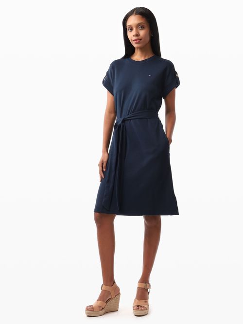 Vestido-de-Corte-Slim-con-Cuello-Redondo-de-Mujer-Tommy-Hilfiger-WW0WW47420-C1G