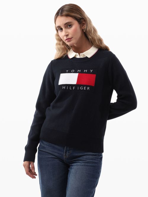 Sueter-de-Corte-Regular-con-Logo-Bordado-de-Mujer-Tommy-Hilfiger-XW06069-DW5