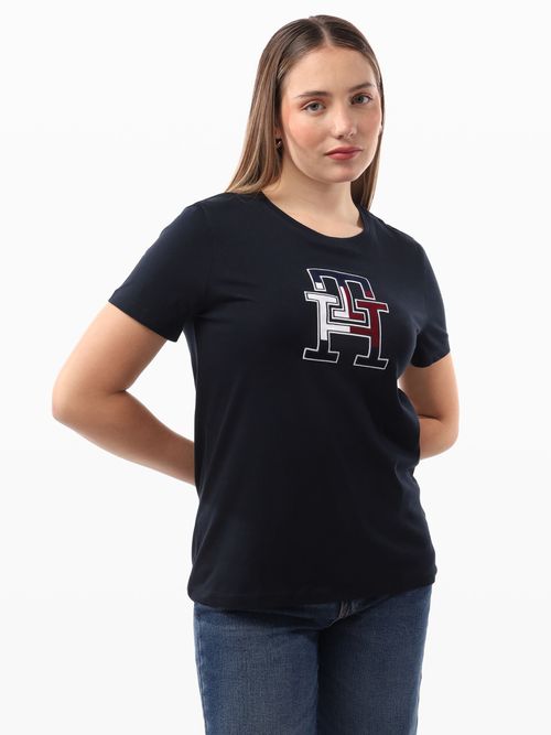 Playera-de-Corte-Regular-con-Logo-Texturizado-de-Mujer-Tommy-Hilfiger-XW06122-DW5