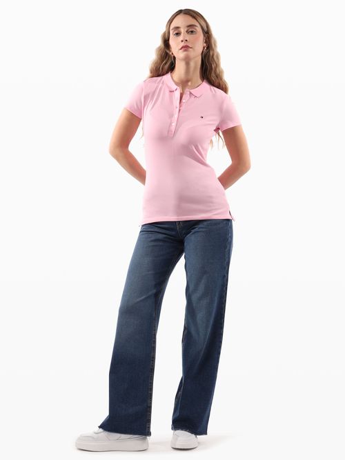 Polo-de-Corte-Slim-con-Logo-Bordado-de-Mujer-Tommy-Hilfiger-WW0WW42547-TOL