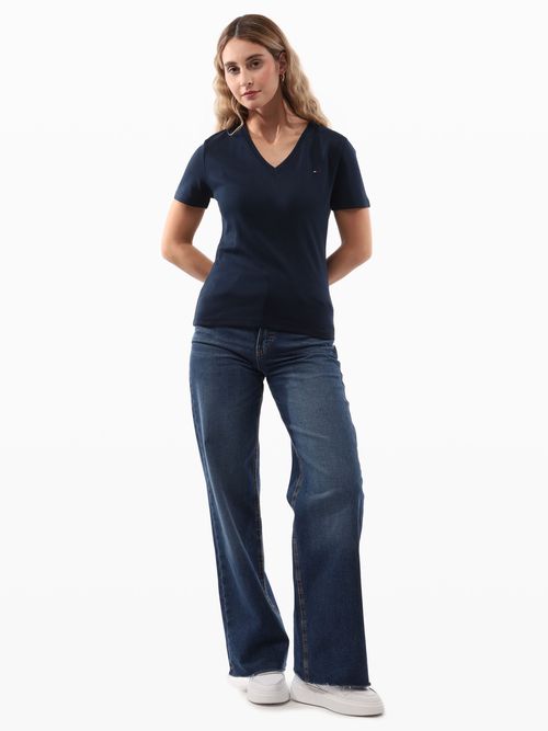 Playera-de-Corte-Slim-con-Logo-Bordado-de-Mujer-Tommy-Hilfiger-WW0WW46003-C1G