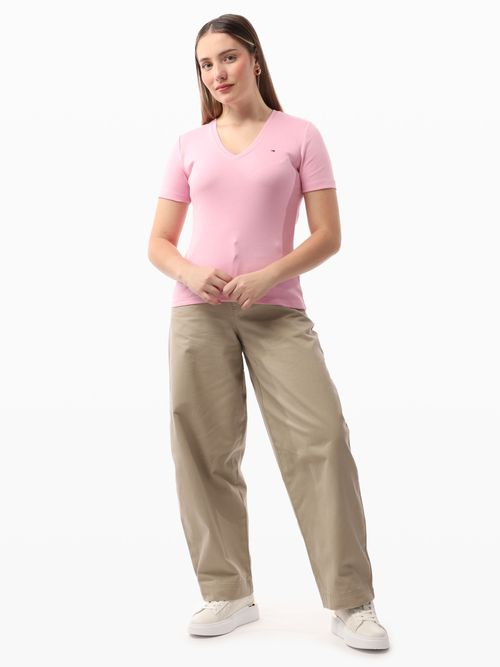 Playera-de-Corte-Slim-con-Logo-Bordado-de-Mujer-Tommy-Hilfiger-WW0WW47134-TOL