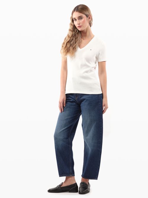 Playera-de-Corte-Slim-con-Logo-Bordado-de-Mujer-Tommy-Hilfiger-WW0WW47134-YBL