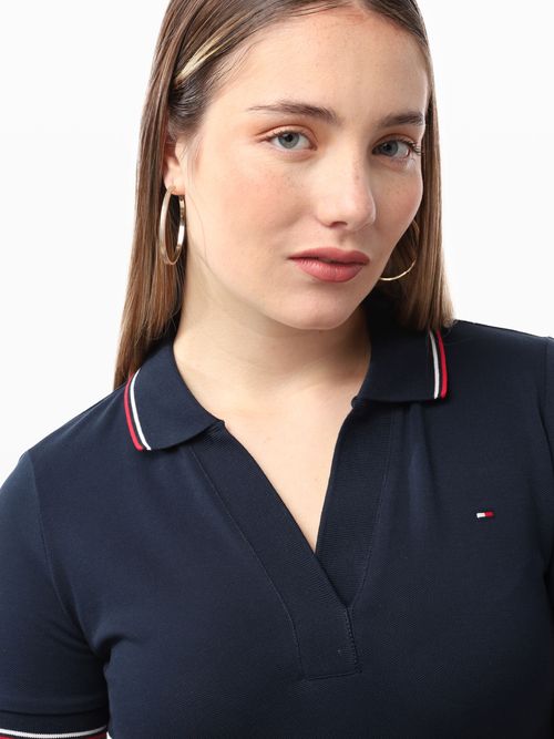 Vestido-de-Corte-Regular-con-Logo-Bordado-de-Mujer-Tommy-Hilfiger-WW0WW47145-C1G