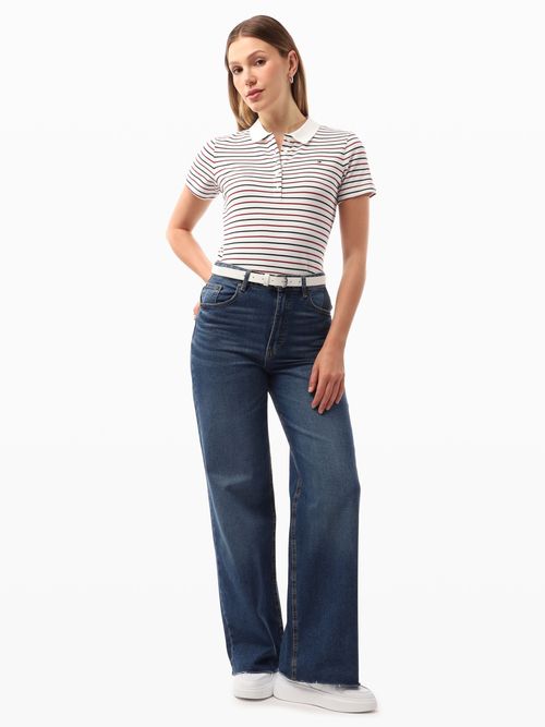 Polo-de-Corte-Slim-con-Franjas-de-Mujer-Tommy-Hilfiger-WW0WW47195-0FF