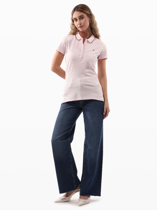 Polo-de-Corte-Slim-con-Logo-Bordado-de-Mujer-Tommy-Hilfiger-WW0WW47195-TOG