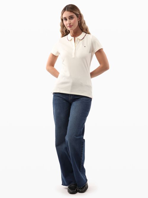 Polo-de-Corte-Slim-con-Logo-Bordado-de-Mujer-Tommy-Hilfiger-WW0WW47195-YA8