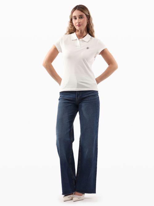 Polo-de-Corte-Slim-con-Monograma-Bordado-de-Mujer-Tommy-Hilfiger-WW0WW48271-YBL