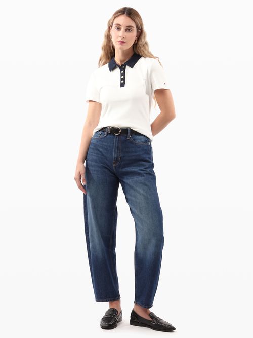 Polo-de-Corte-Classic-con-Cuello-a-Contraste-de-Mujer-Tommy-Hilfiger-XW04969-YBL