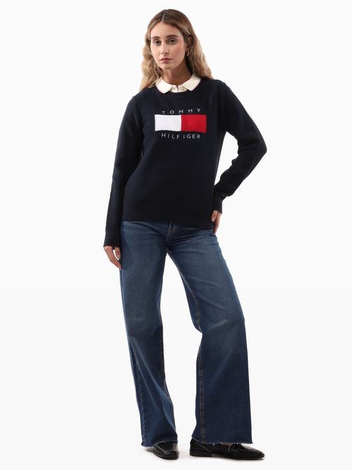 Sueter-de-Corte-Regular-con-Logo-Bordado-de-Mujer-Tommy-Hilfiger-XW06069-DW5