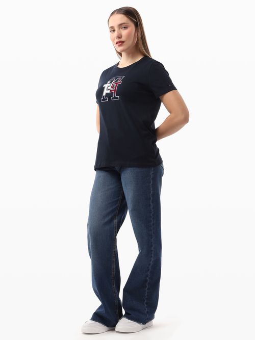 Playera-de-Corte-Regular-con-Logo-Texturizado-de-Mujer-Tommy-Hilfiger-XW06122-DW5