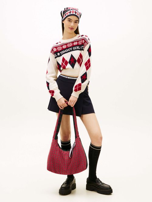 Sueter-Tommy-Girl-De-Rombos-Y-Copos-De-Mujer-Tommy-Jeans-DW0DW22498-YBL