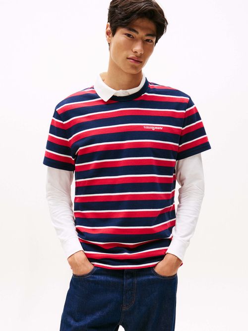 Playera-De-Rayas-Y-Cuello-Redondo-De-Hombre-Tommy-Jeans-DM0DM21984-C1G