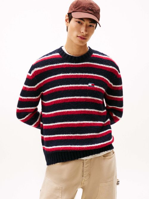 Sueter-De-Rayas-Con-Parche-De-Tommy-De-Hombre-Tommy-Jeans-DM0DM22109-XJ7