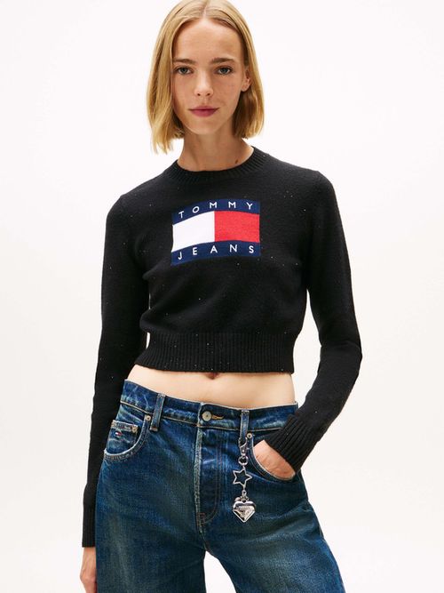 Sueter-Slim-Con-Lentejuelas-Y-Logo-De-Mujer-Tommy-Jeans-DW0DW21690-BDS