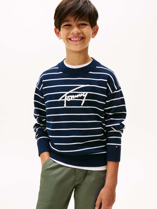 Sueter-Varsity-Con-La-Firma-De-Tommy-Hilfiger-De-Niño-Tommy-Hilfiger-KB0KB09974-0A4