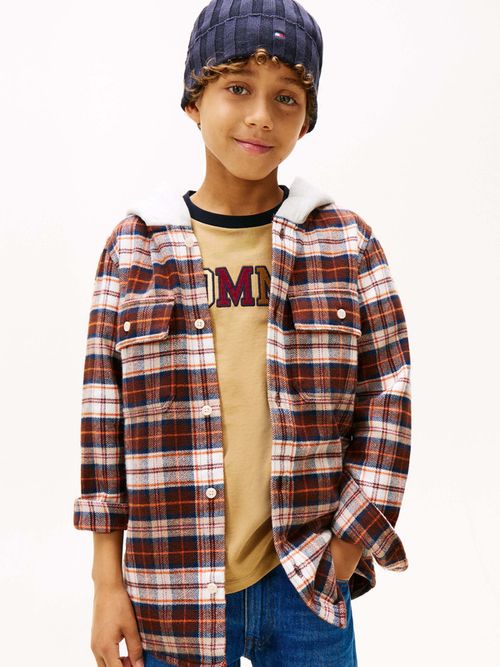 Sobrecamisa-De-Cuadros-Con-Capucha-De-Niño-Tommy-Hilfiger-KB0KB10012-0MD