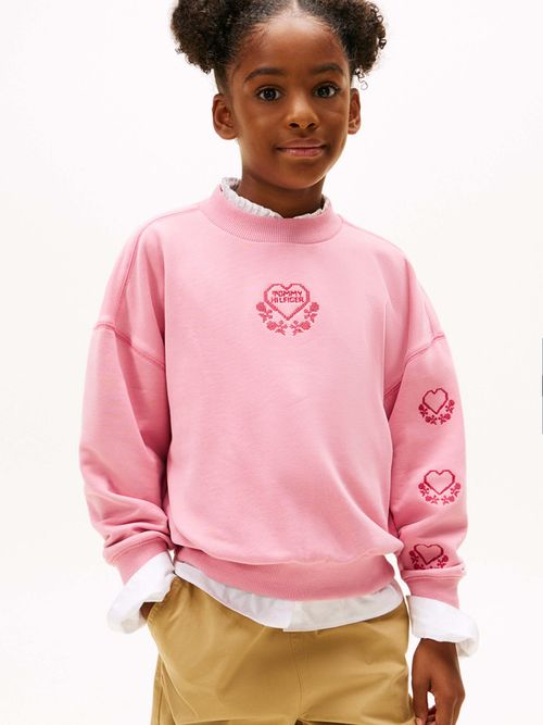 Sudadera-De-Felpa-Con-Corazones-De-Niña-Tommy-Hilfiger-KG0KG08782-THC