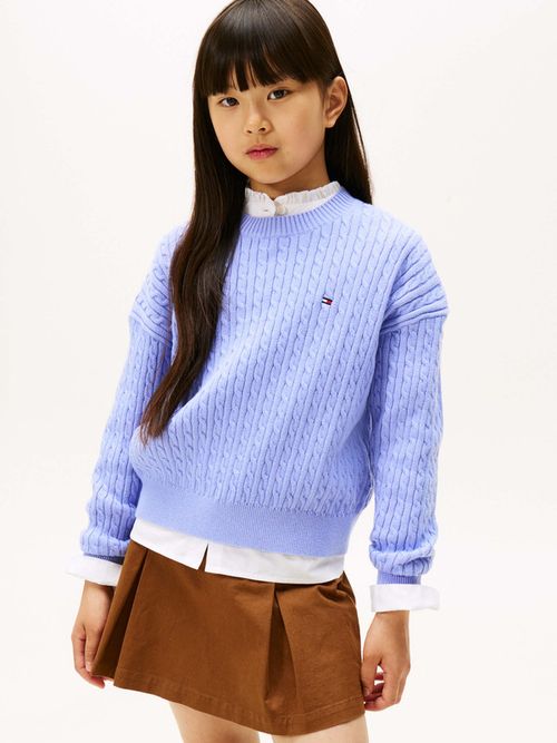 Sueter-Amplio-De-Punto-Trenzado-De-Niña-Tommy-Hilfiger-KG0KG08848-C5Z