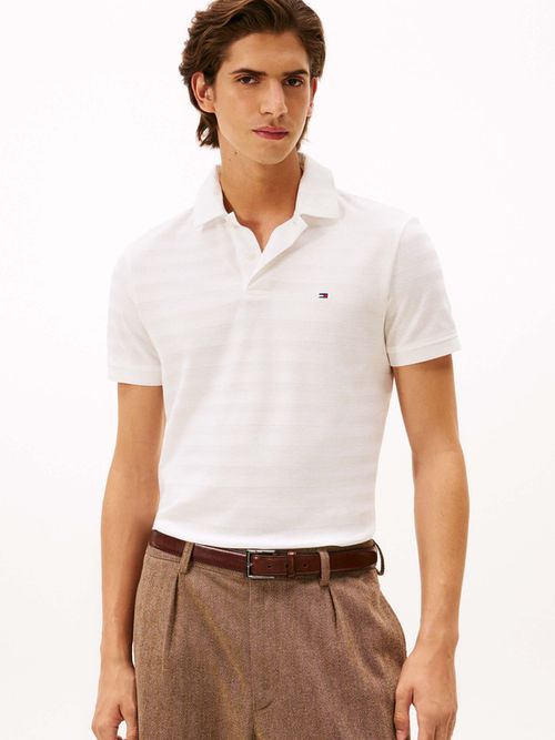 Polo-De-Jacquard-Con-Diseño-De-Espiga-De-Corte-Regular-De-Hombre-Tommy-Hilfiger-MW0MW40293-YBL