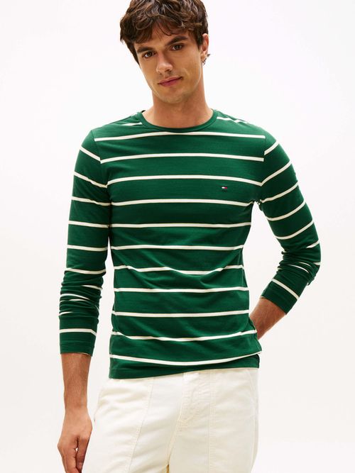 Playera-De-Rayas-Manga-Larga-Con-Logo-Bordado-De-Hombre-Tommy-Hilfiger-MW0MW41379-0CG