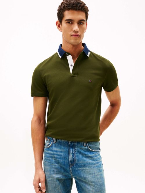 Polo-De-Algodon-Con-Cuello-Contrastante-Y-Logo-De-Hombre-Tommy-Hilfiger-MW0MW41605-M1Q