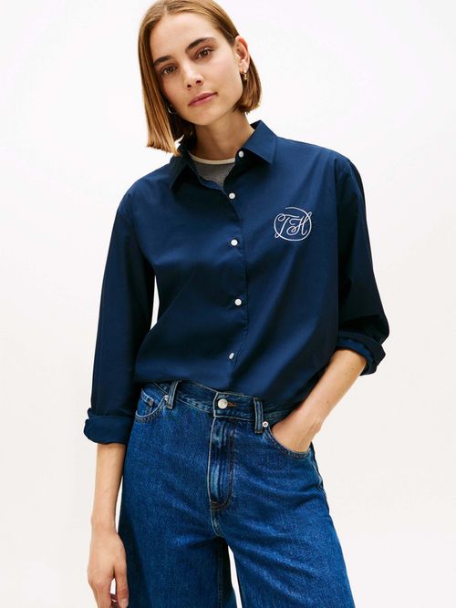 Camisa-Con-Monograma-Bordado-De-Mujer-Tommy-Hilfiger-WW0WW48190-C1G