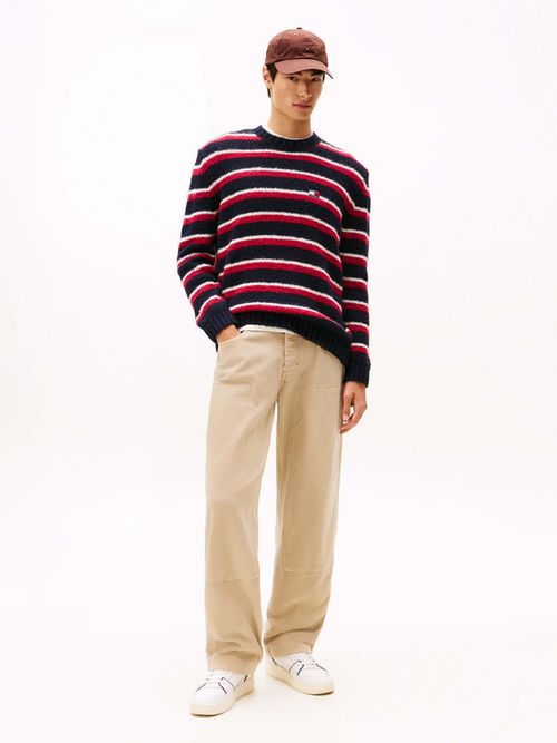 Sueter-De-Rayas-Con-Parche-De-Tommy-De-Hombre-Tommy-Jeans-DM0DM22109-XJ7