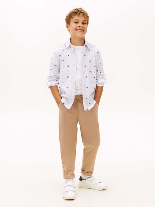 Camisa-De-Rayas-Ithaca-Y-Logos-Bordados-De-Niño-Tommy-Hilfiger-KB0KB10178-C1O